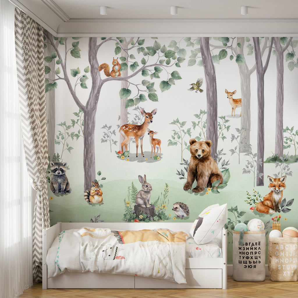 Woodland Friends Nursery Wallpaper