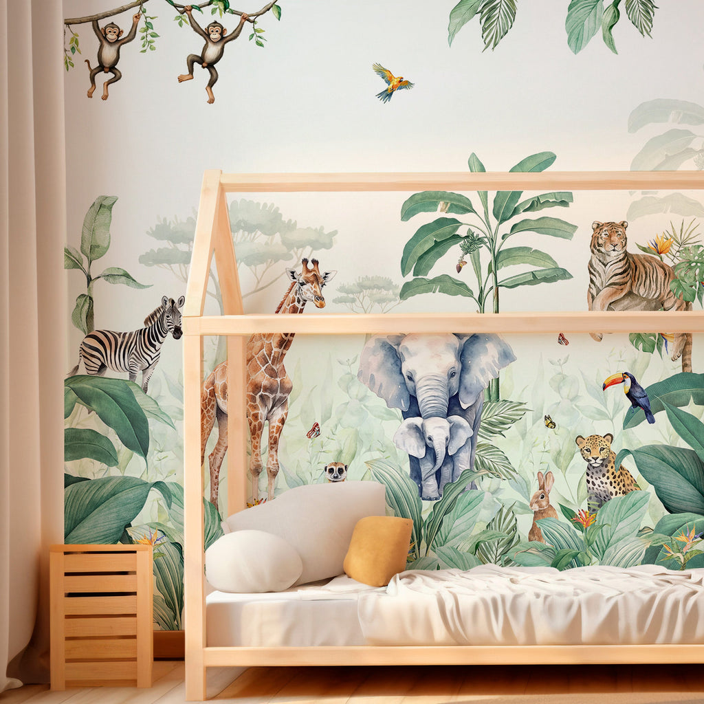 Safari Animals Nursery Wallpaper
