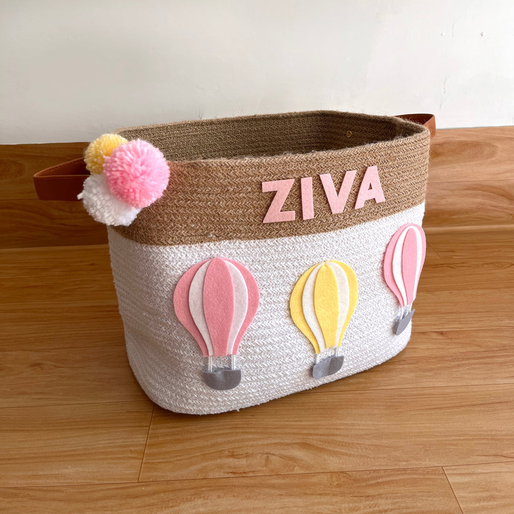 Pink Balloon Storage Basket