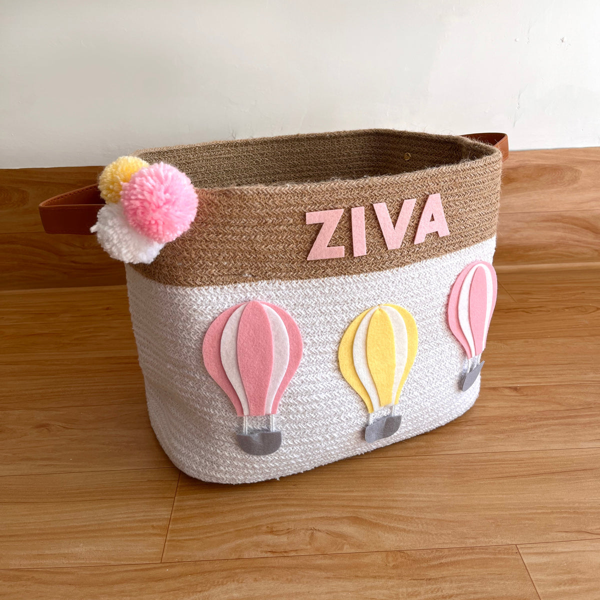 Pink Balloon Storage Basket