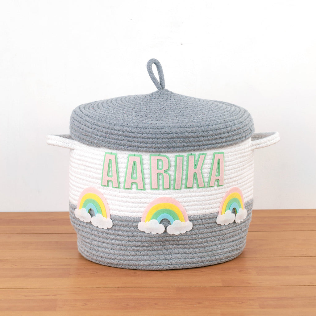 Rainbow Grey Storage Basket