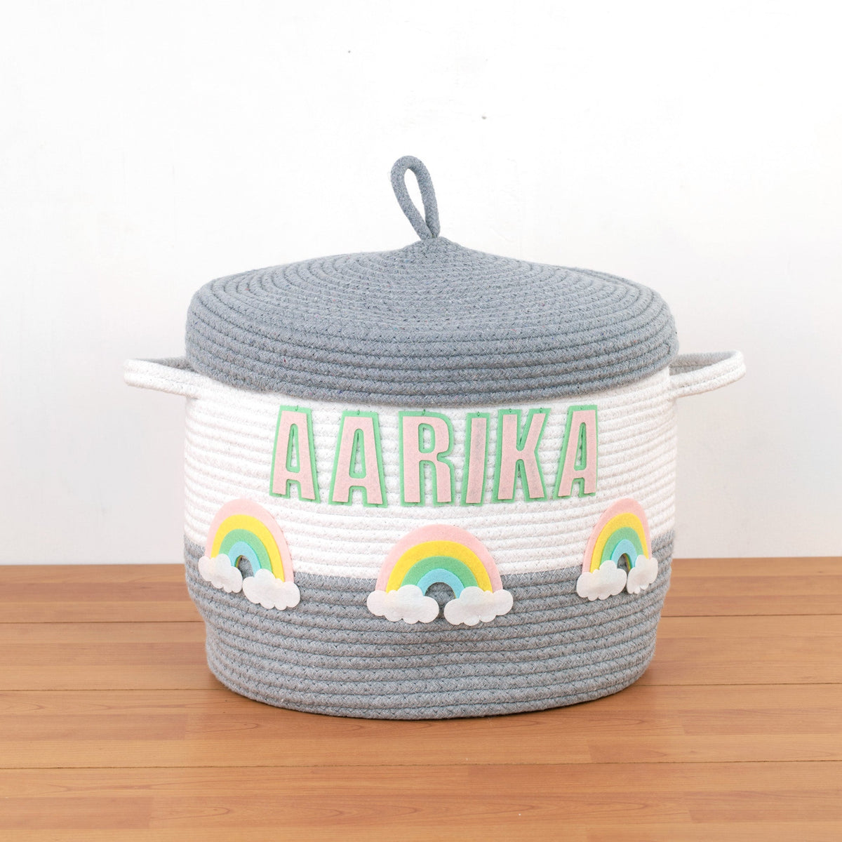 Rainbow Grey Storage Basket