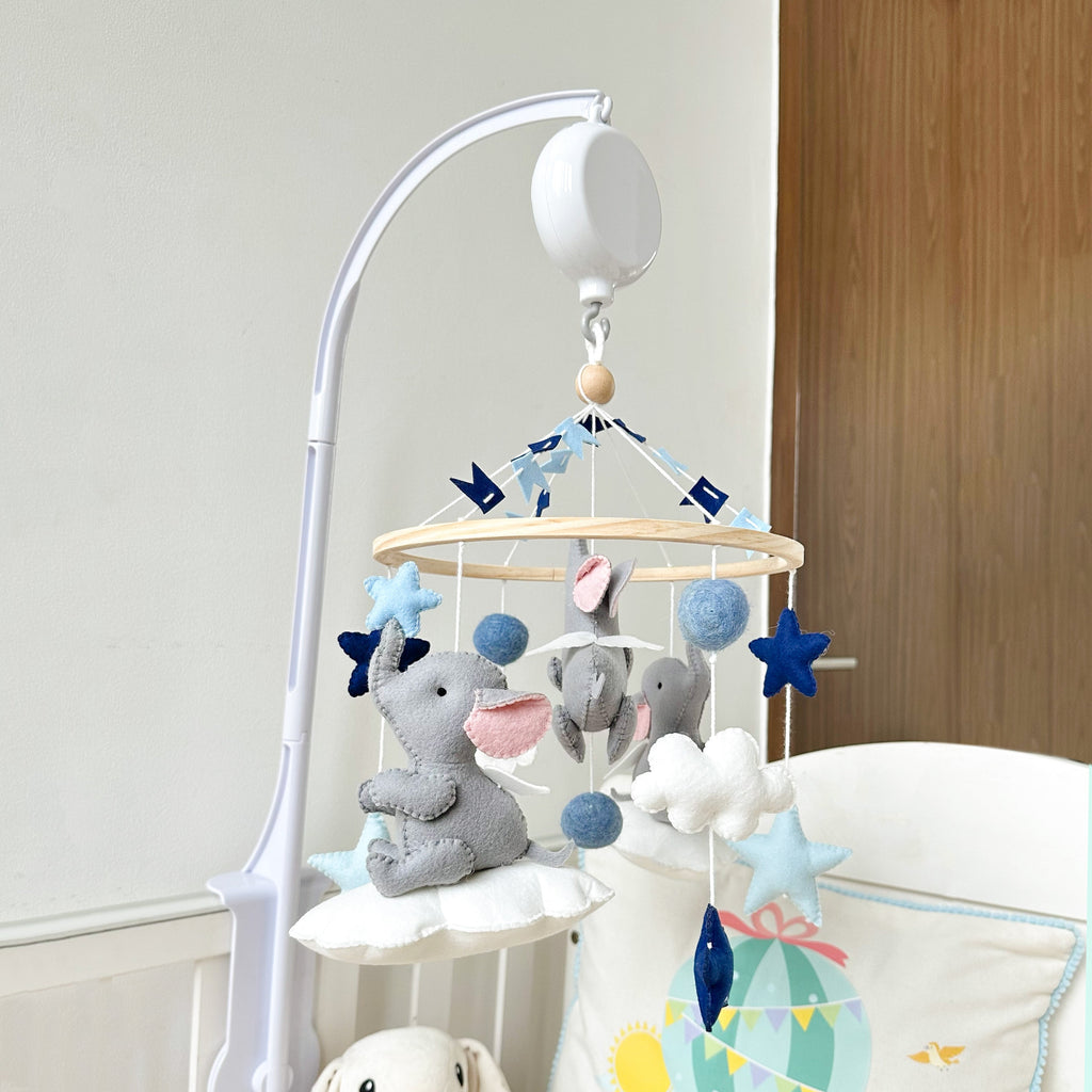 Elephant Clouds Cot Mobile