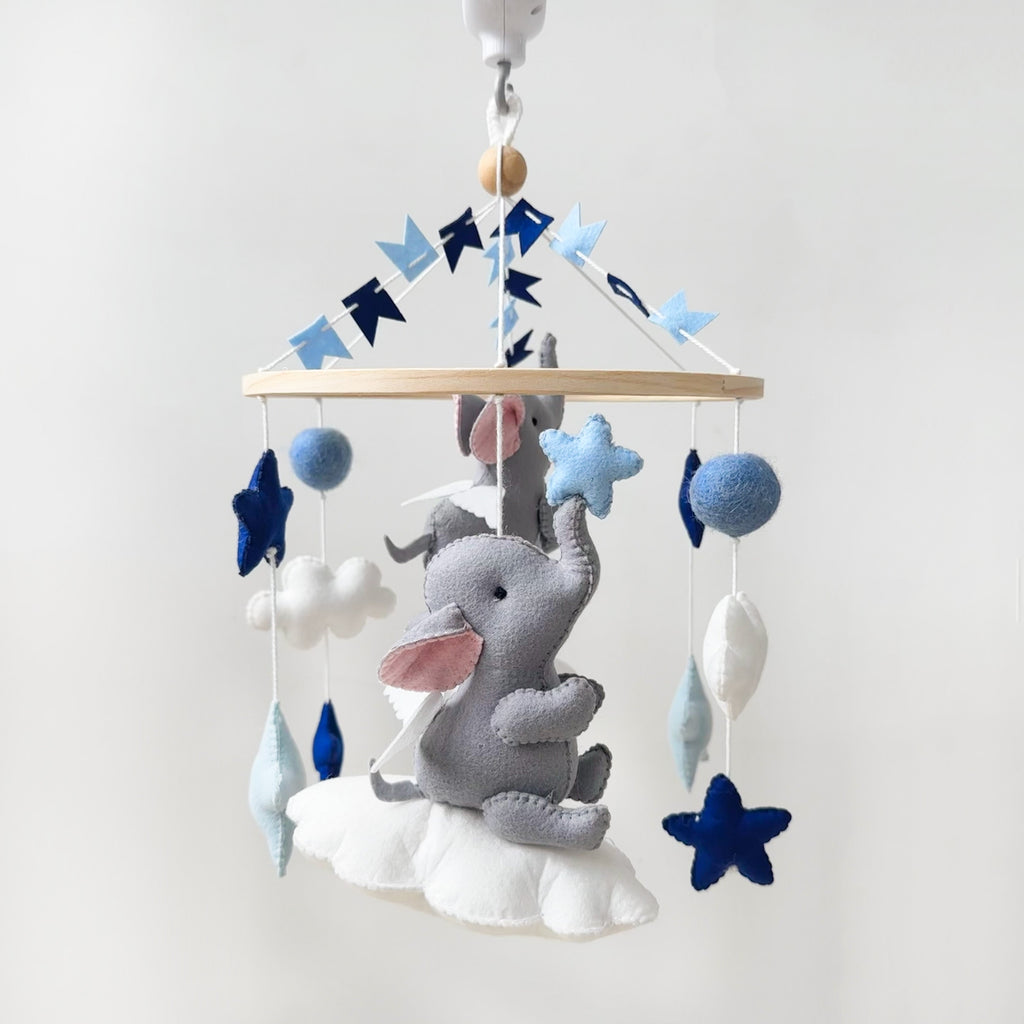 Elephant Clouds Cot Mobile