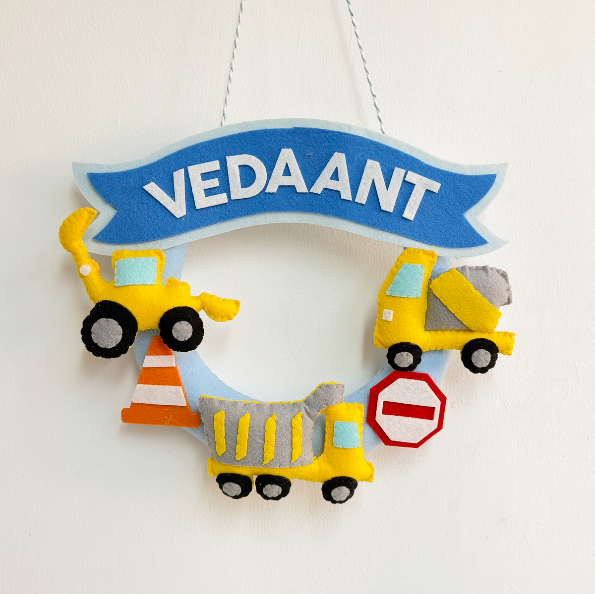 Construction Themed Name Hanging
