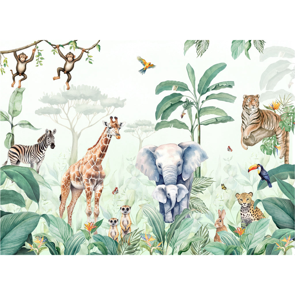 Safari Animals Nursery Wallpaper