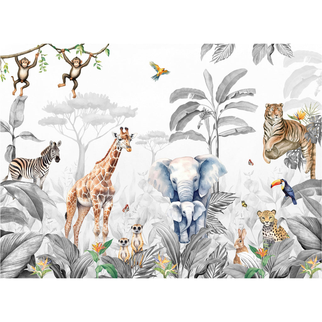 Safari Animals Nursery Wallpaper