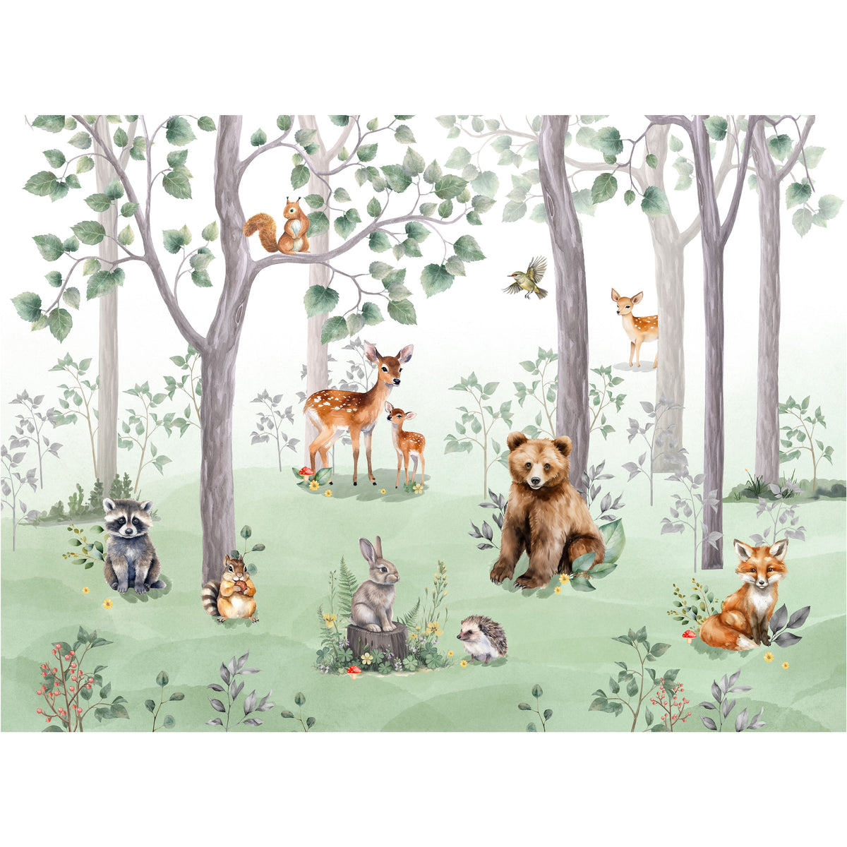 Woodland Friends Nursery Wallpaper