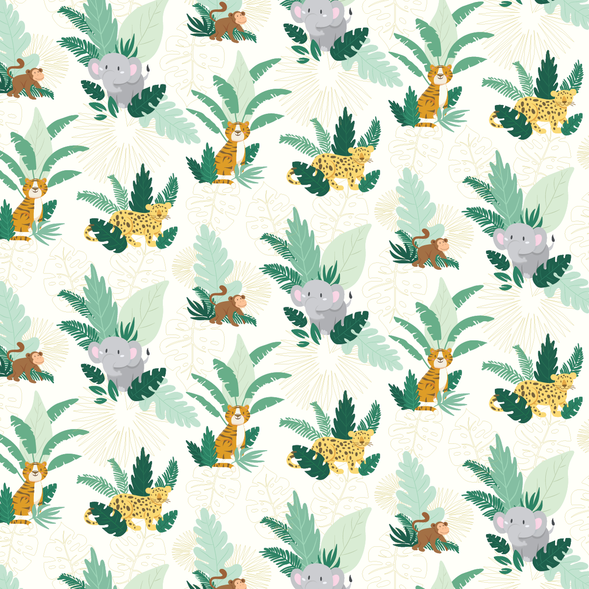 Jungle Safari Nursery Wallpaper